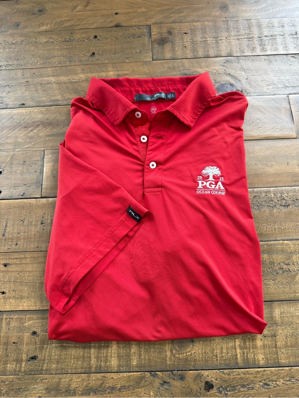 men’s kiawah ocean course pga 2021 red RLX polo shirt size XL